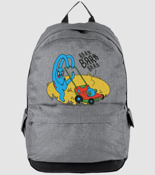 Alien cu Mașină de tuns iarba model gri pe tricou