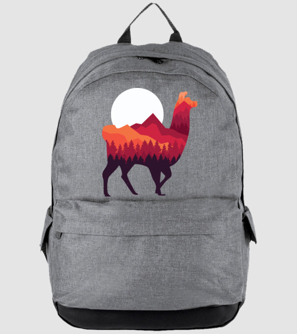 Pădure Alpaca model gri pe tricou
