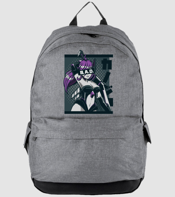 Anime fată model gri pe tricou