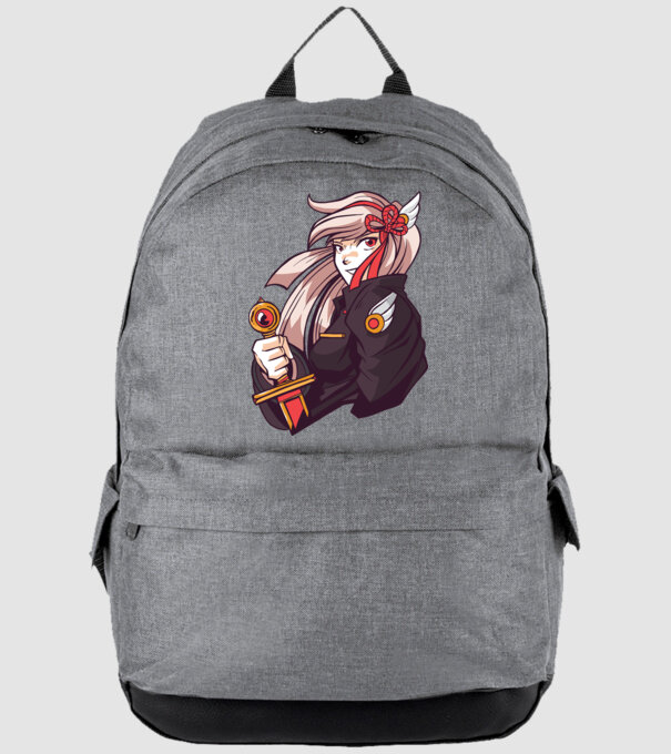 fată Anime cu sabie model gri pe tricou