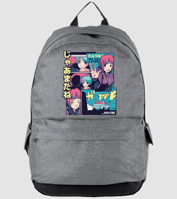 Anime Vaporwave See you Later model gri pe tricou