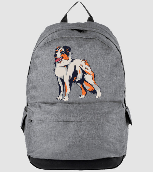 Câine ciobănesc Australian model gri pe tricou