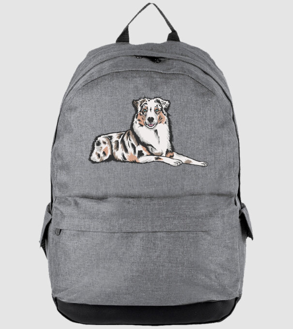 Câine ciobănesc Australian model gri pe tricou