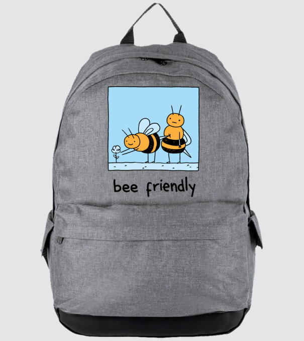 Bee friendly model gri pe tricou