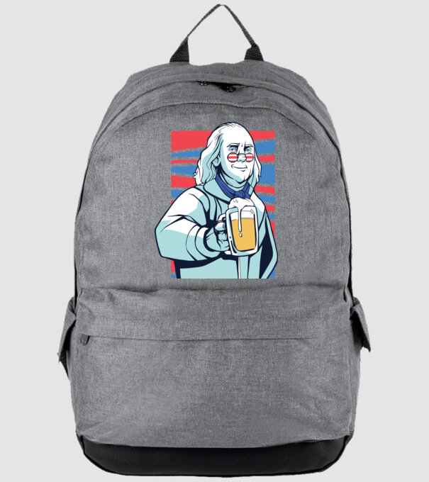 Benjamin Franklin Beer model gri pe tricou