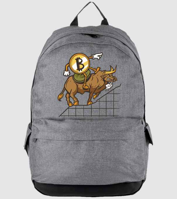 Taur Bitcoin model gri pe tricou