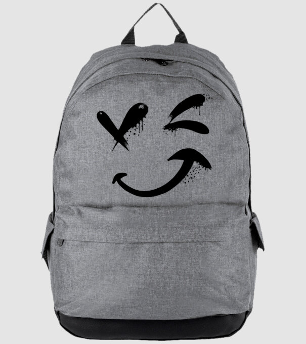 Emoji fericit Râs model gri pe tricou