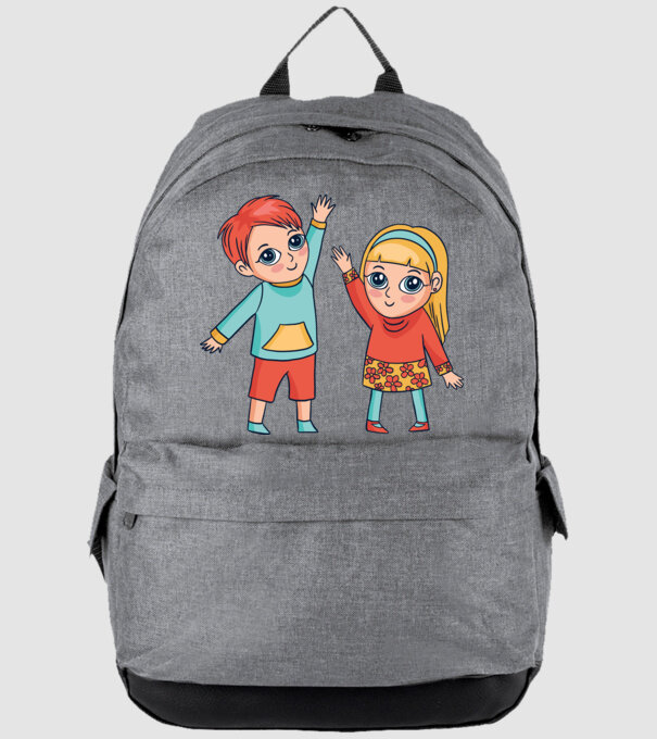 Copii fericiți model gri pe tricou