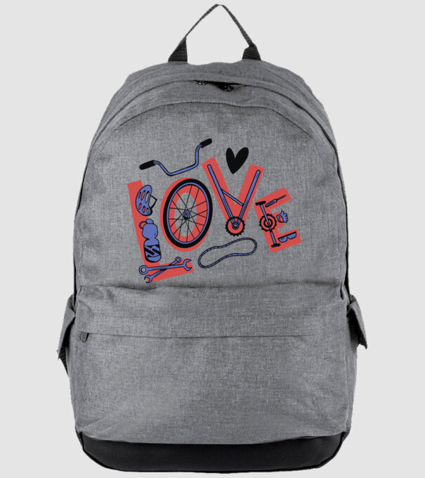 Love Bicicletă model gri pe tricou