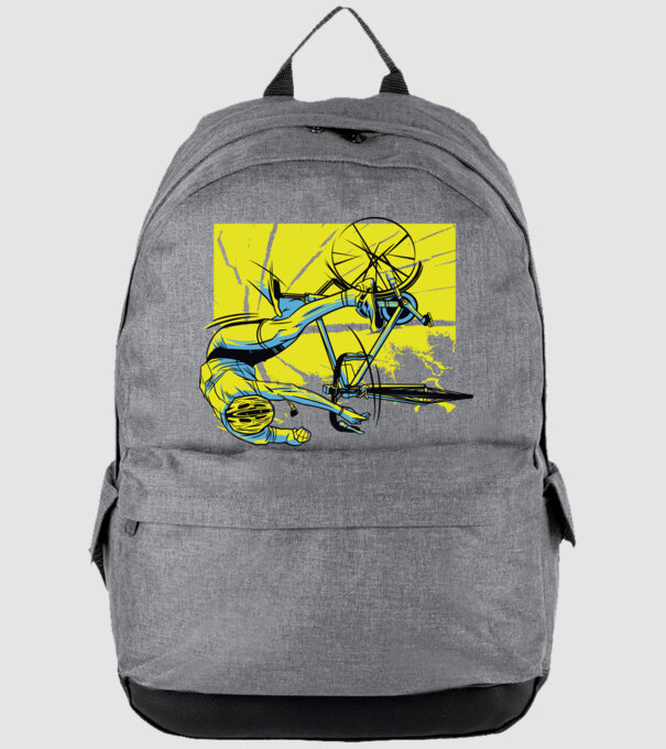 Cădere cu bicicletă model gri pe tricou