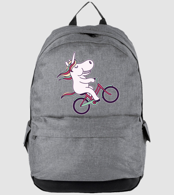 unicorn cu bicicletă model gri pe tricou