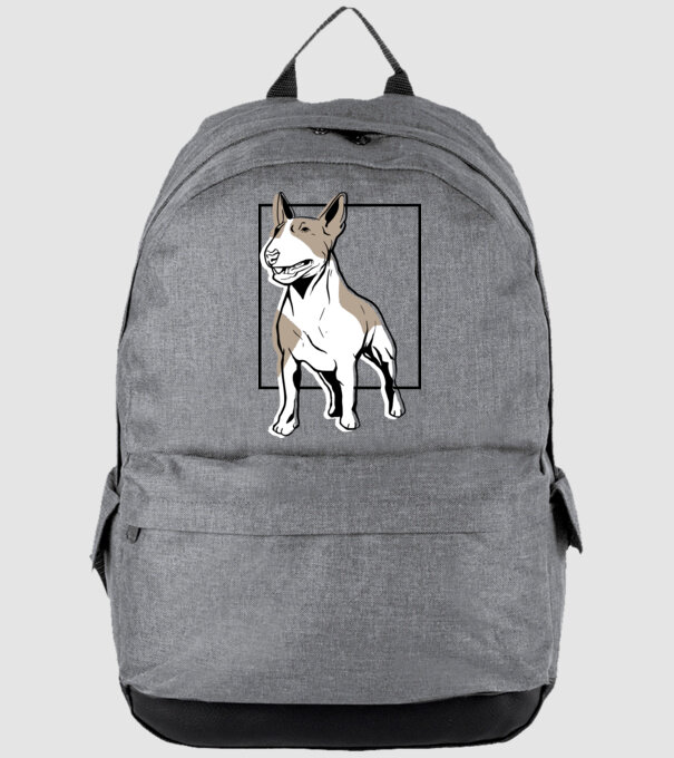 Tricou cu Câine Bull Terrier model gri pe tricou