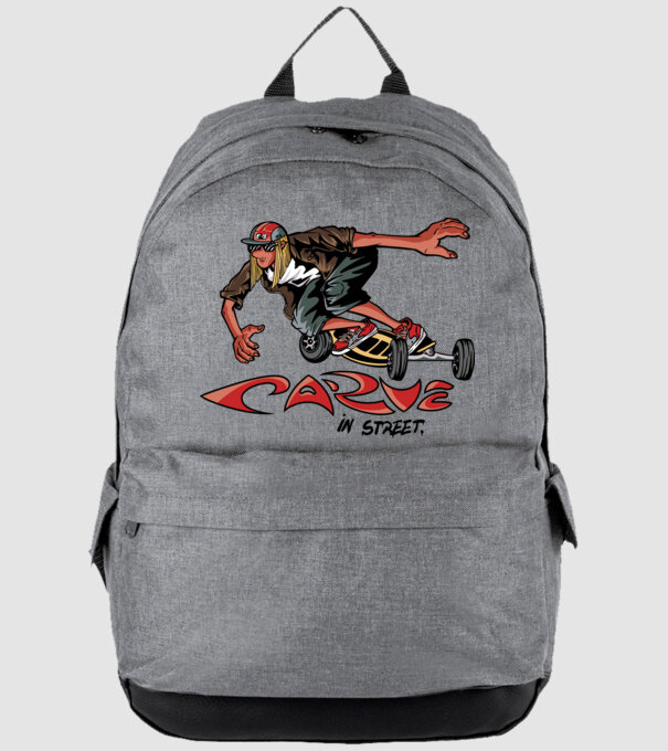 Carveboard Longboard model gri pe tricou