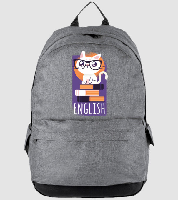 Pisică cu cărți model gri pe tricou