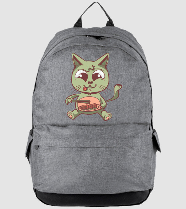 Pisică Sushi model gri pe tricou