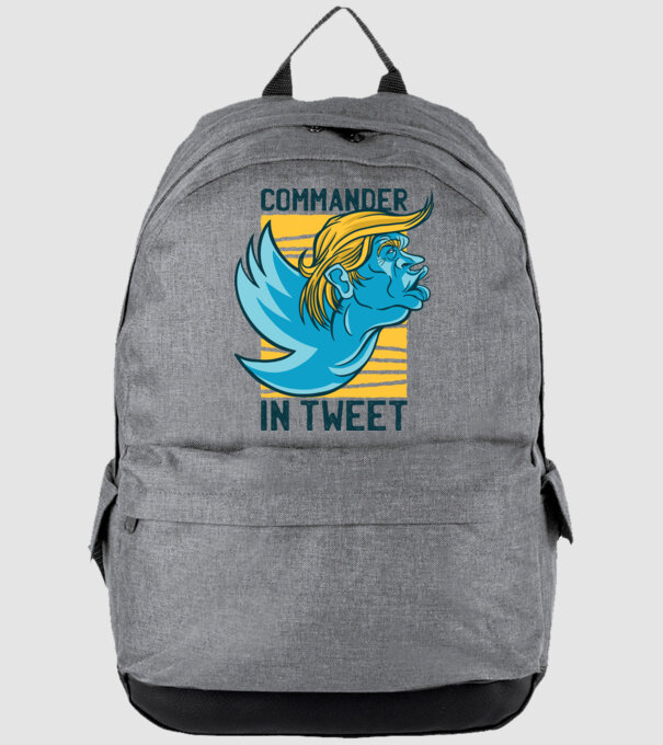 Commander in Tweet - Trump model gri pe tricou