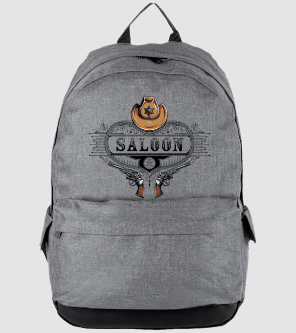 Cowboy saloon western model gri pe tricou