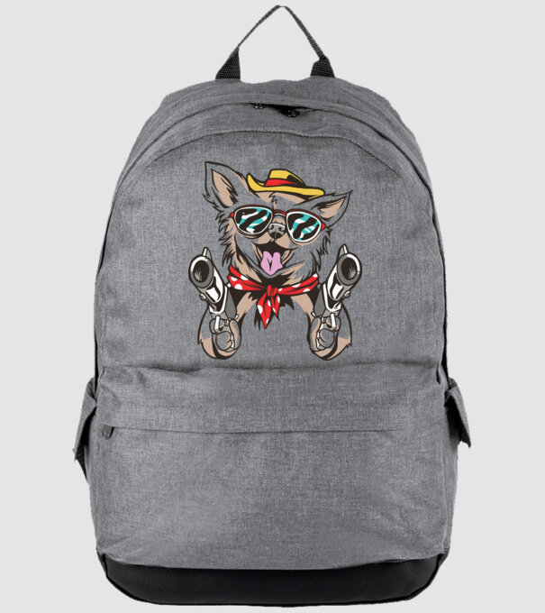 Chihuahua cu Pistol model gri pe tricou