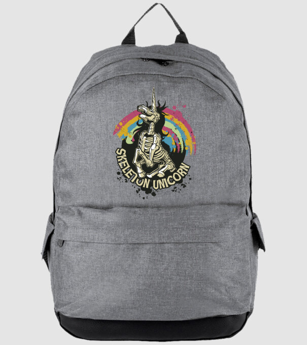 Schelet unicorn model gri pe tricou