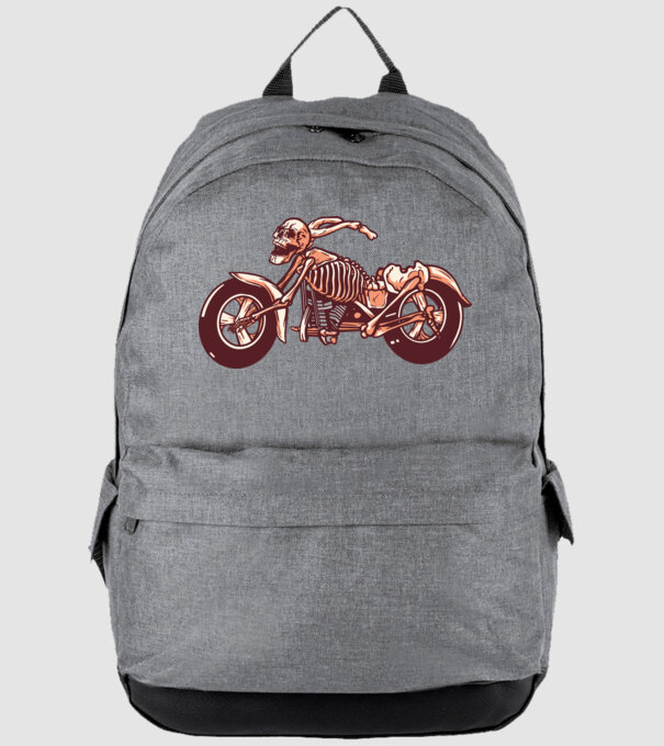Motocicletă cu Schelet model gri pe tricou