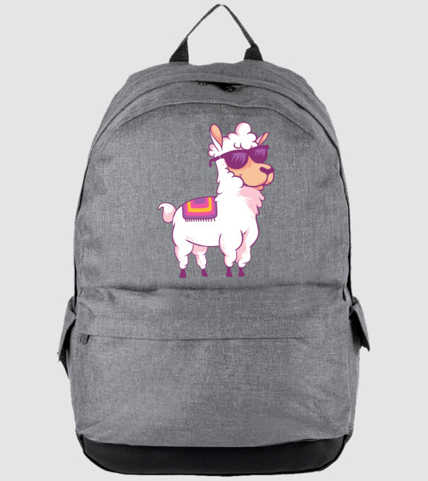 Llama drăguț model gri pe tricou
