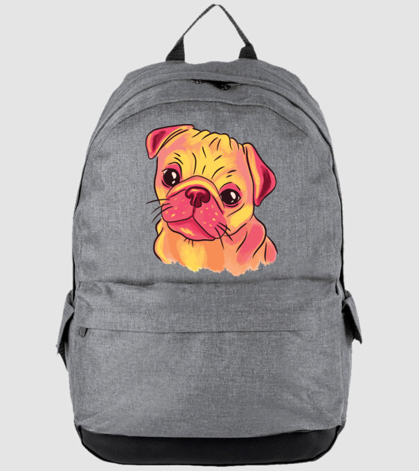 Cap de Mops drăguț model gri pe tricou