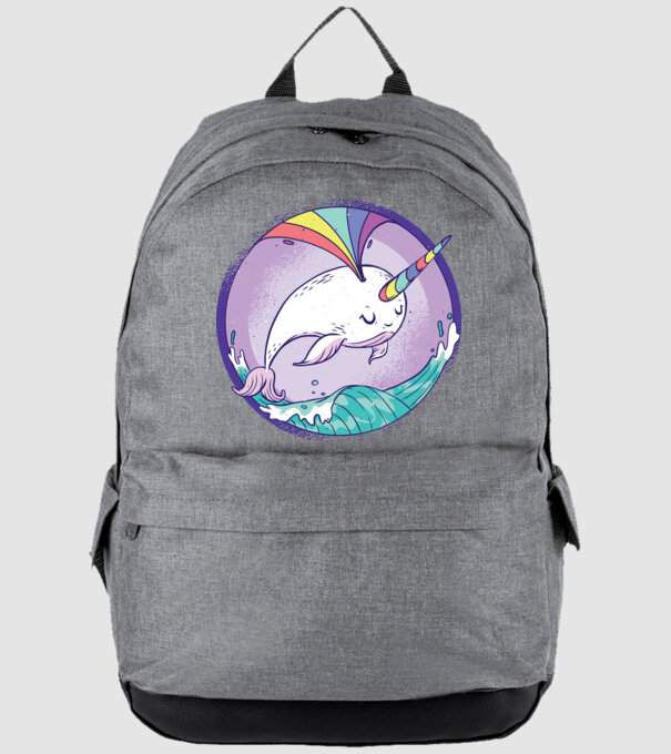 Unicorn drăguț Balenă - Narval model gri pe tricou