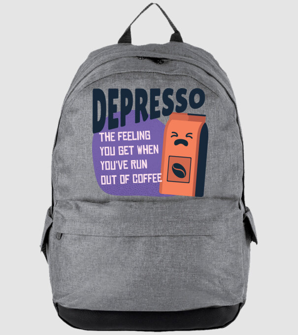 Depresso - Sentimentul când rămâi fără cafea model gri pe tricou