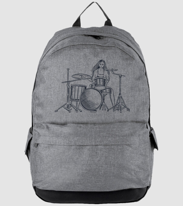 Fată Bateristă model gri pe tricou
