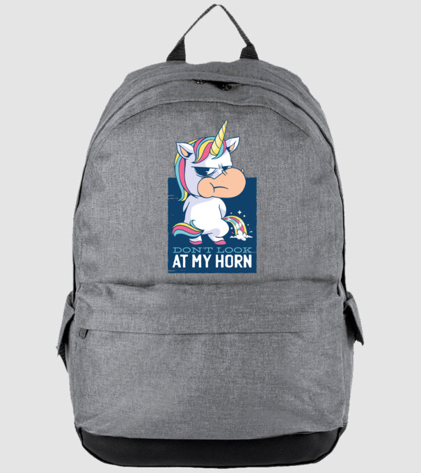 'Don''t look at my horn tricou amuzant unicorn' model gri pe tricou