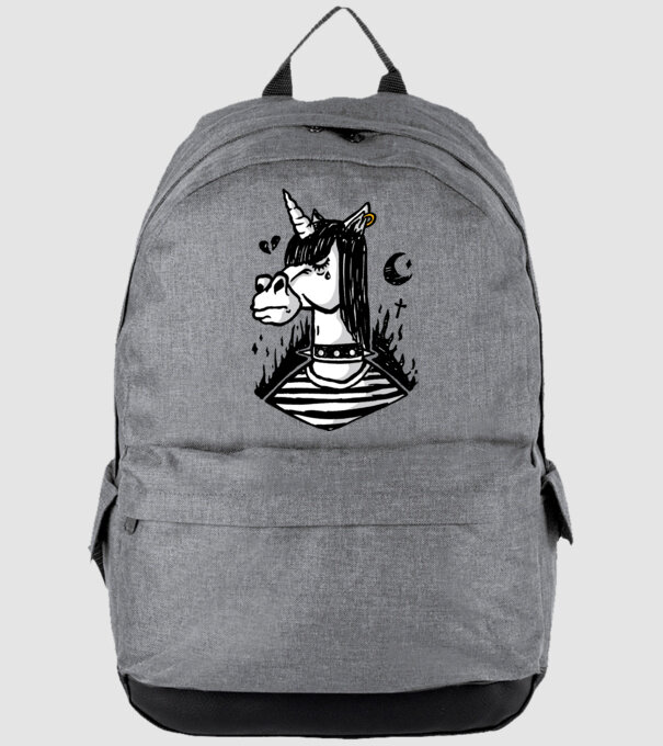 Emo unicorn model gri pe tricou