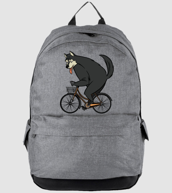 Lup pe bicicletă model gri pe tricou