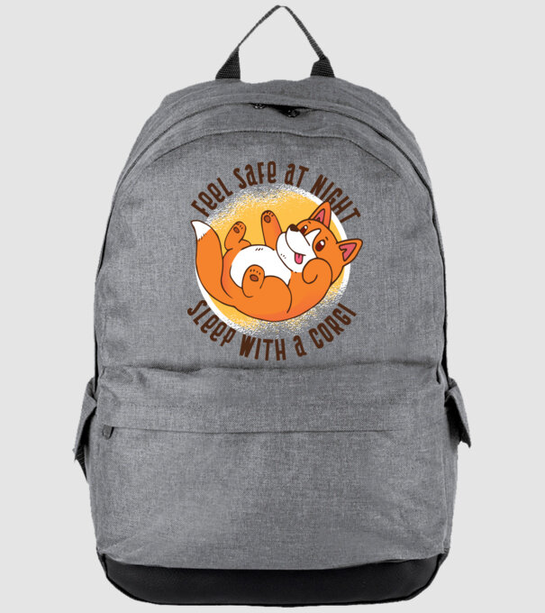 Feel safe at night, Sleep with a Corgi model gri pe tricou
