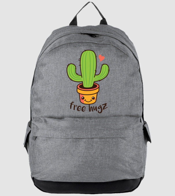 Free Hugz tricou amuzant Cactus model gri pe tricou