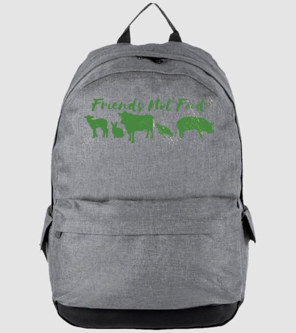 Friends Not Food Vegan model gri pe tricou