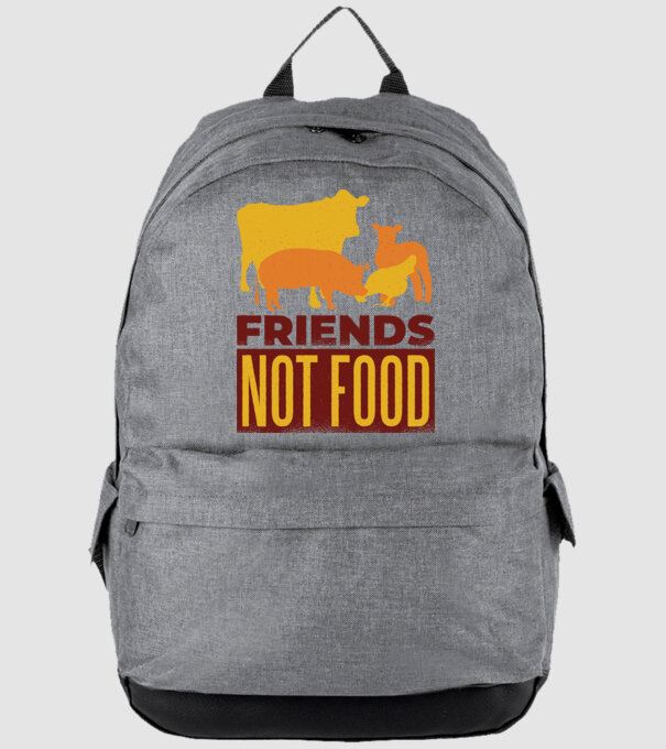 Friends not Food Vegán model gri pe tricou