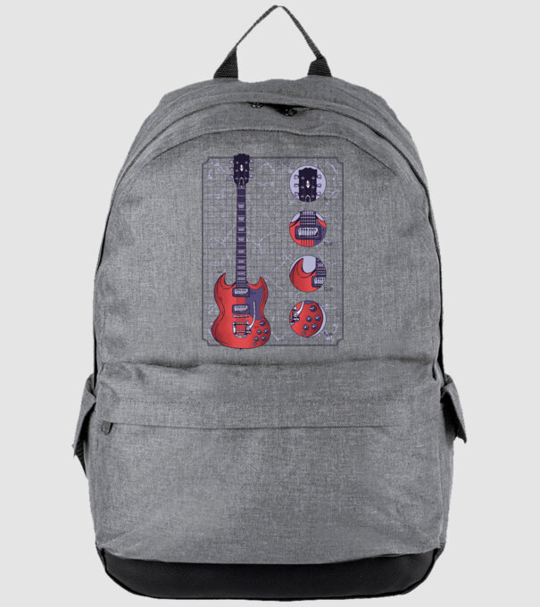 Gibson Chitară desen model gri pe tricou