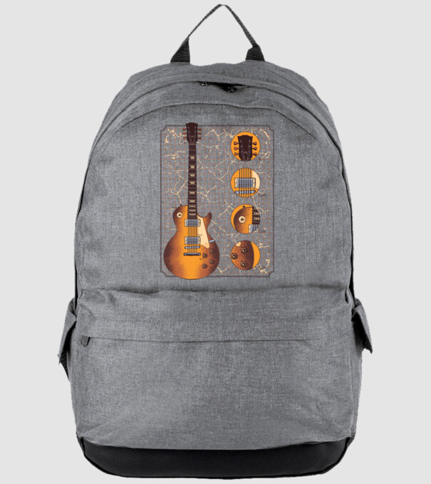 Gibson Chitară desen gold model gri pe tricou