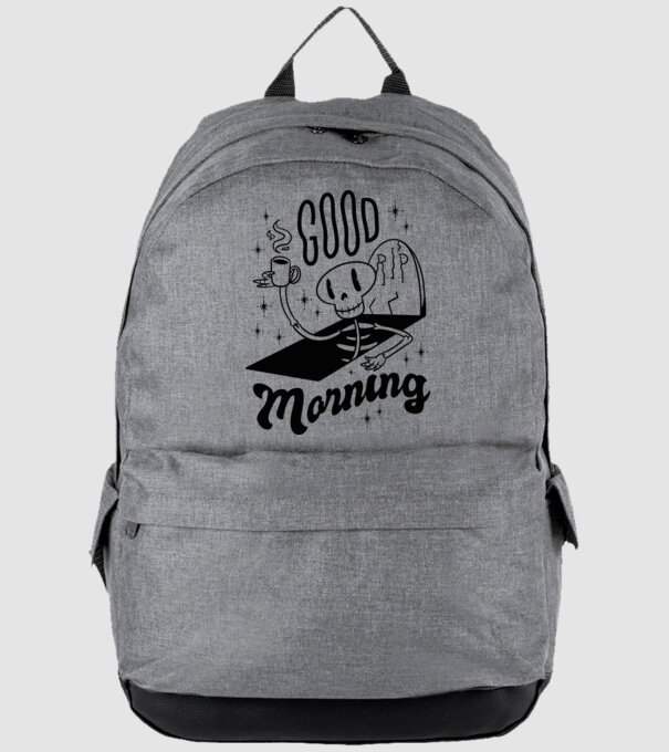 Good Morning Coffee model gri pe tricou