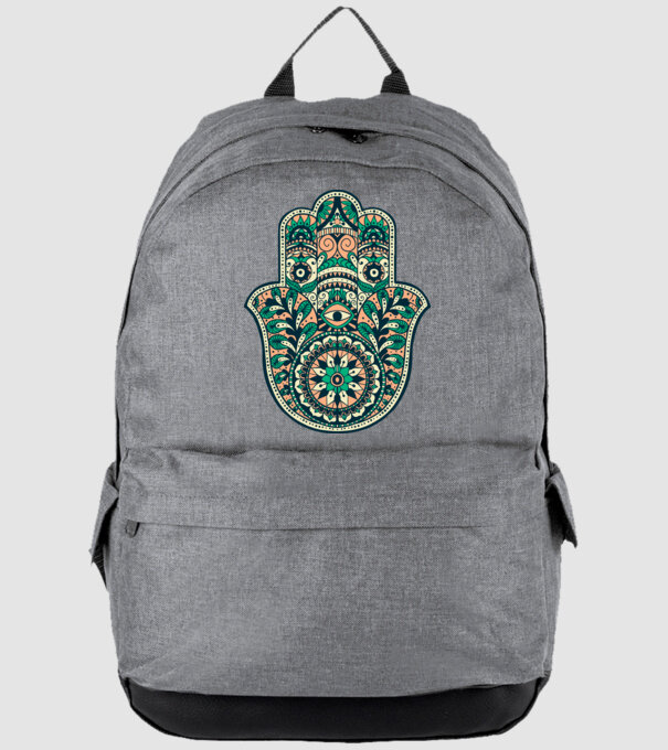 Mână Hamza - Mâna lui Dumnezeu Mandala model gri pe tricou
