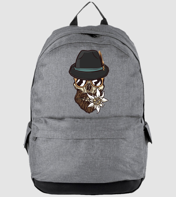 Craniu Hipster model gri pe tricou