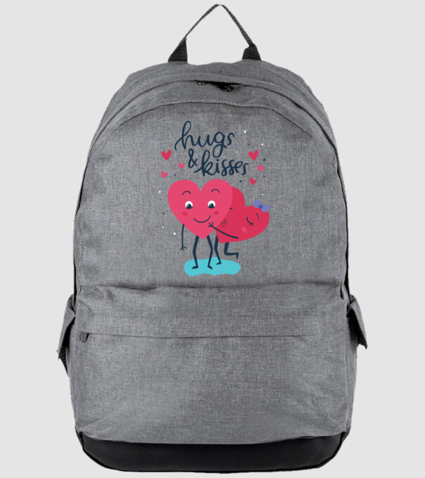 'Hugs and Kisses Tricou drăguț pentru Valentine''s Day' model gri pe tricou