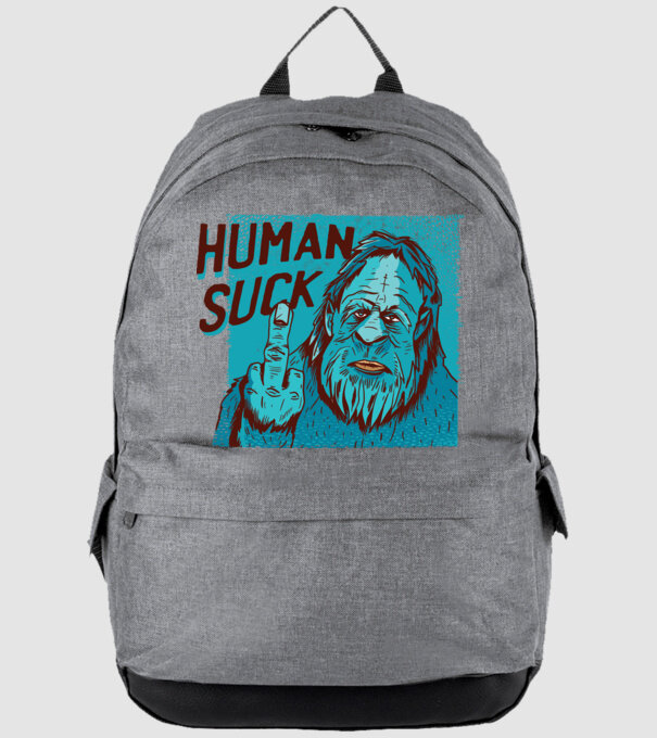 Human Suck - Yeti spune tricou amuzant antisocial model gri pe tricou