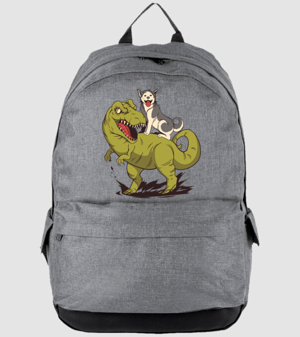 Dinozaur Husky model gri pe tricou