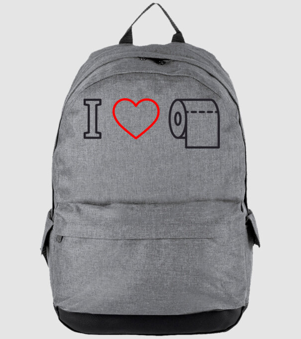 I love hârtie igienică model gri pe tricou