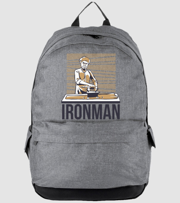 Ironman Om care calcă (montează metal) model gri pe tricou