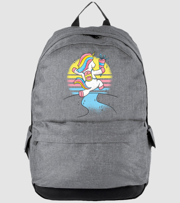 Unicorn școlar model gri pe tricou