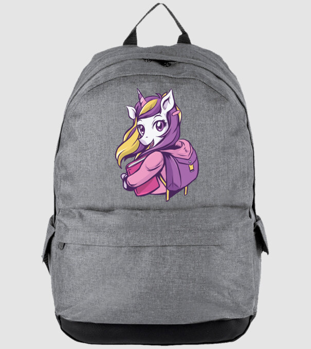Școlăriță Unicorn model gri pe tricou
