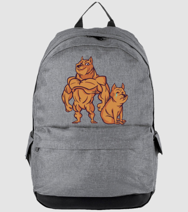 Câine musculos model gri pe tricou