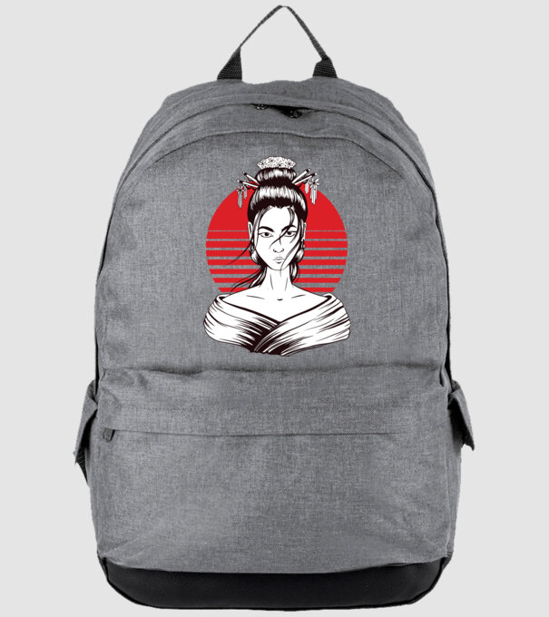Geisha japoneză model gri pe tricou
